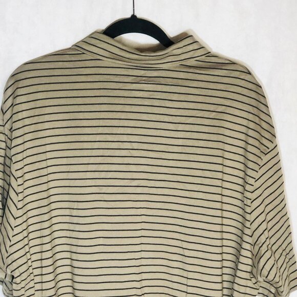 Roundtree & Yorke shirt striped brown pocket collar short sleeve cotton 2XT READ - Picture 10 of 12